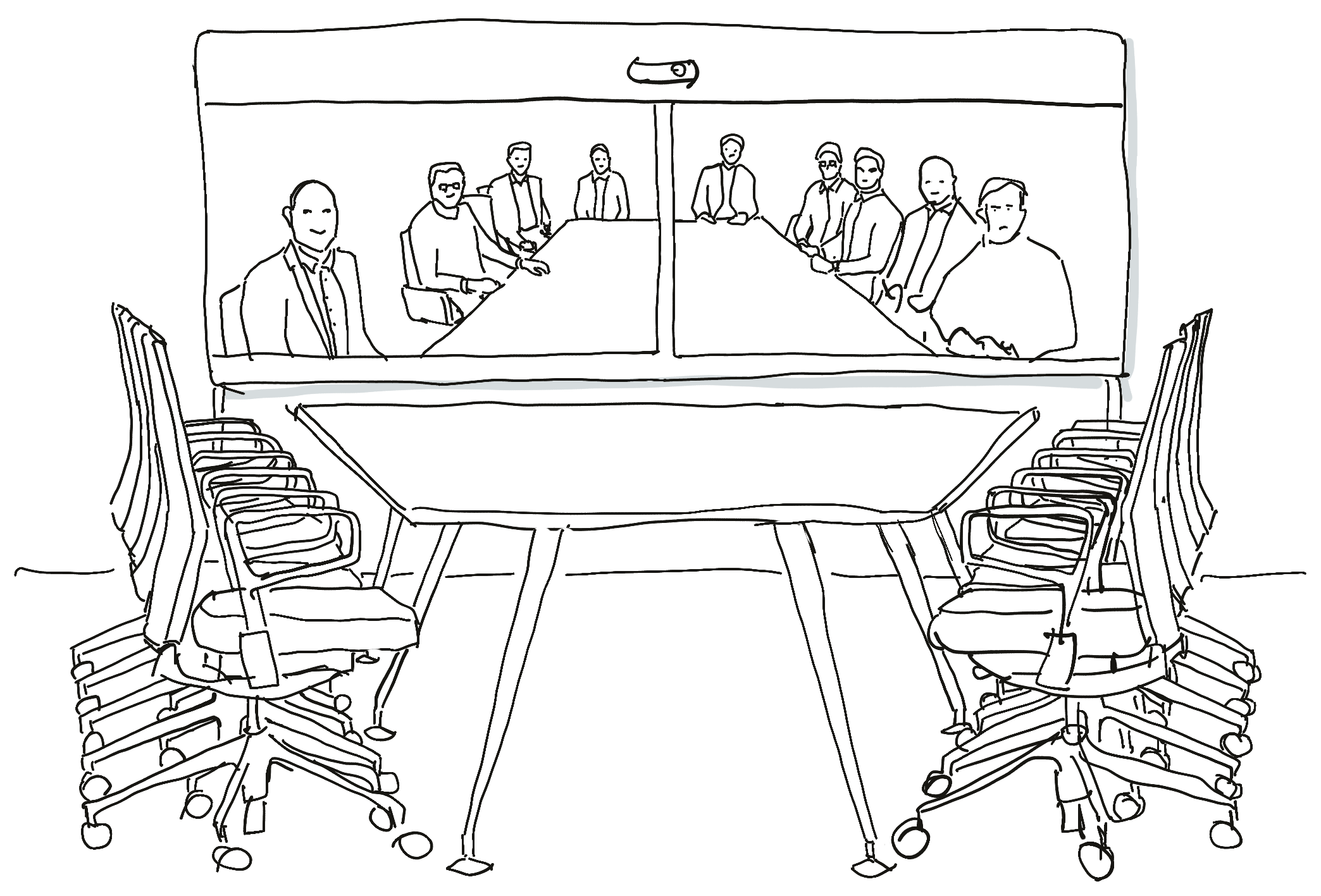 Hybrid conference rooms, here: Cisco Webex Room 70 Panorama